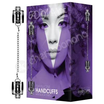 Bad Romance Translucent Handcuffs With Black Stripes