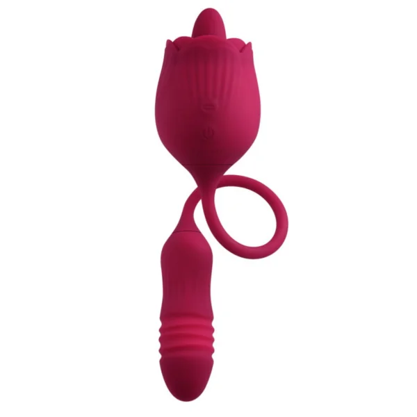 Wild Rose Rechargeable Silicone Dual Clitoral Stimulator By Evolved Novelties - Red