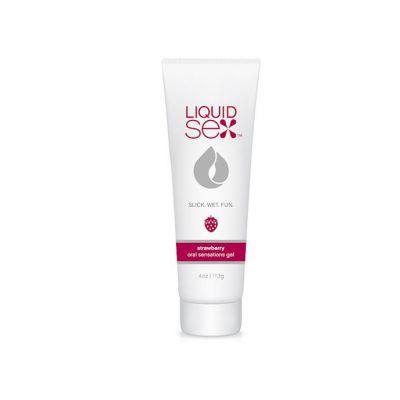 Liquid Sex Oral Sex Gel Strawberry 4 Oz 113 G Tube White 4 Oz