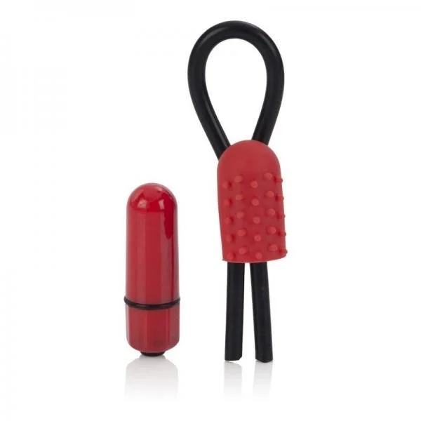 10 Function Vibrating Silicone Stud Lasso Cock Ring Red — image 6 of 8