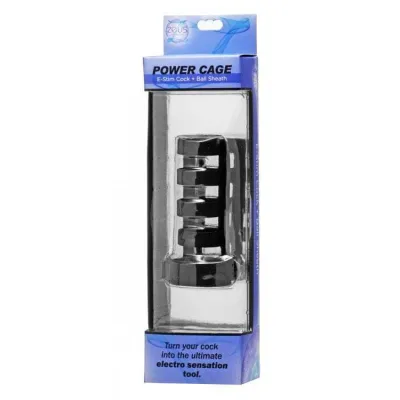 Power Cage Silicone E Stim Cock and Ball Sheath
