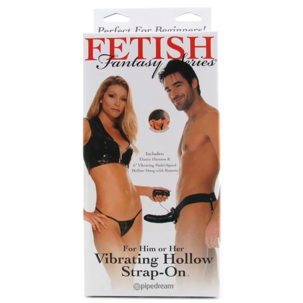 Fetish Fantasy Series for Him or Her Vibrating Hollow Strap-on - Black