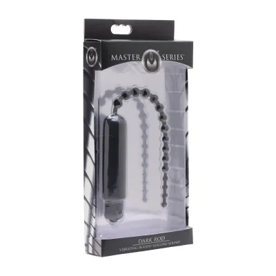 Vibrating Beaded Silicone Sound Dark Rod