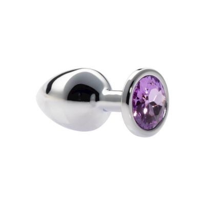 Kink Range Alloy Gem Butt Plug 3 2 Inch Light Purple Medium