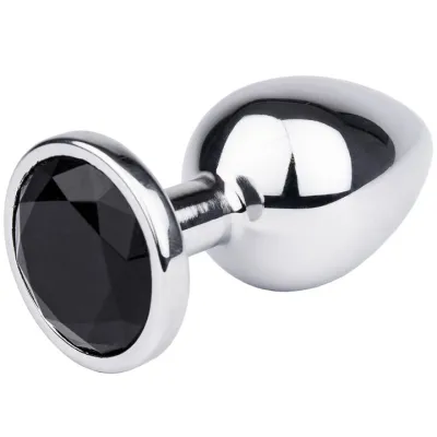 Bejewelled Black Metal Butt Plug 2 5 3 or 3 5 Inch