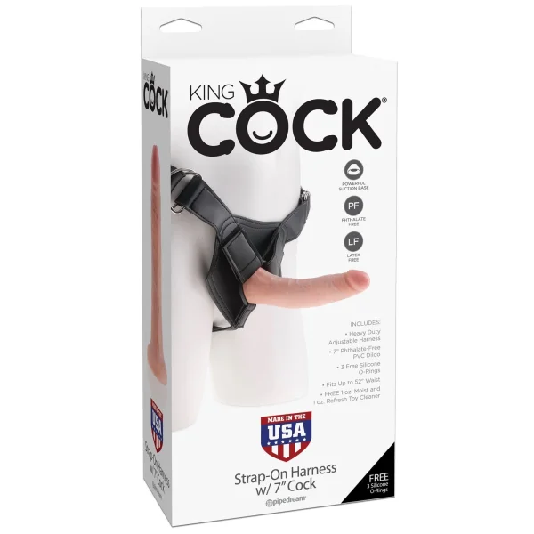 King Cock Strap on Harness With 6 Inch Cock - Light