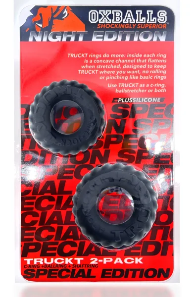 Truckt 2 Piece Cockring Set Atomic Jock - Night  Black