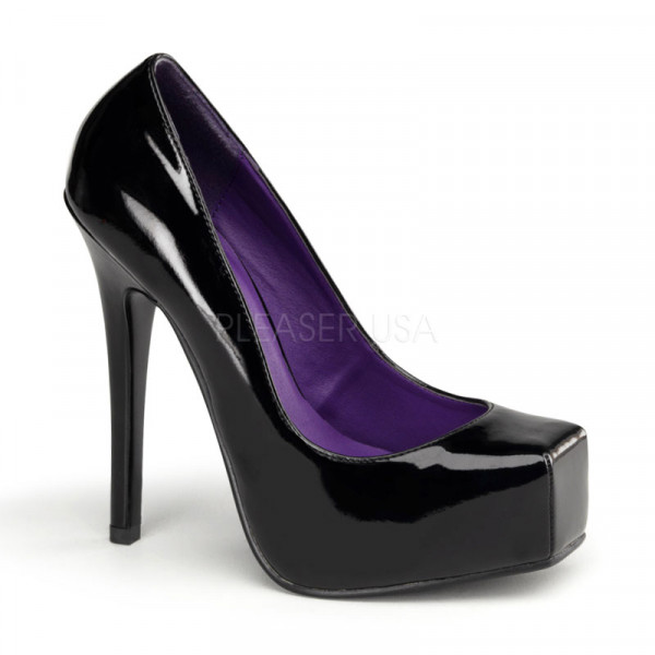 BONDAGE-01 - 5 1/2" Heel, 1" Hidden P/F Square Toe Pump