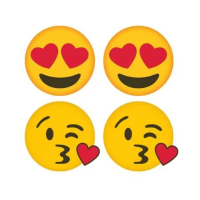 Peekaboo Emoji Hearts Yel red