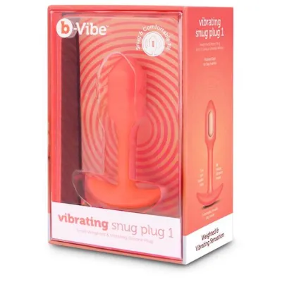 B vibe Vibrating Snug Plug Small Orange Size 1