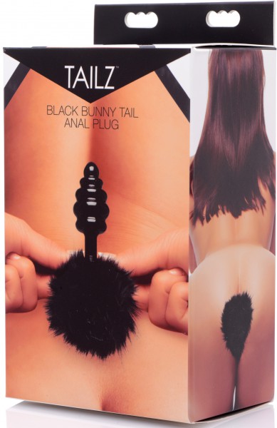 Black Bunny Tail Anal Plug Black