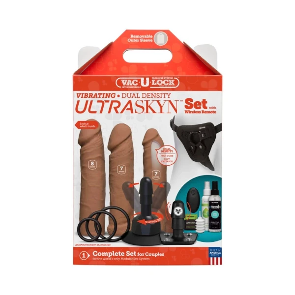 Vac-u-lock - Vibrating Dual Density Ultraskyn Set W/wireless Remote Caramel — image 13 of 13