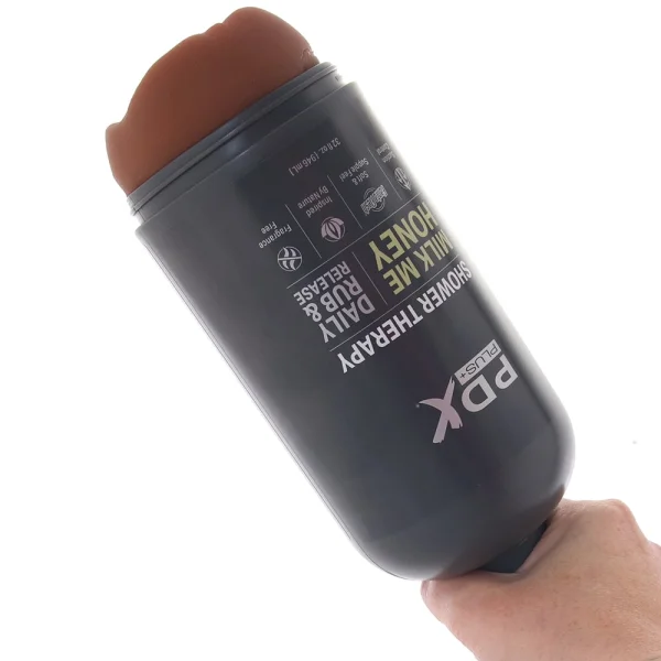 PDX Plus Shower Therapy Milk Me Honey Discreet Penis Stroker By Pipedream - Chocolate