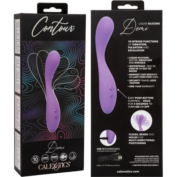 Contour Demi Silicone Waterproof Rechargeable G-Spot Vibrator By CalExotics