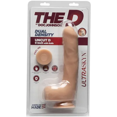 The D Uncut D 9 Inch With Balls Ultraskyn Vanilla