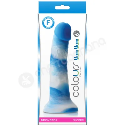 Colours Pleasures Yum Yum 6 Blue White Silicone Dildo