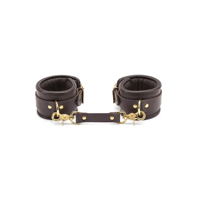 Coco de Mer Leather Ankle Cuffs Brown