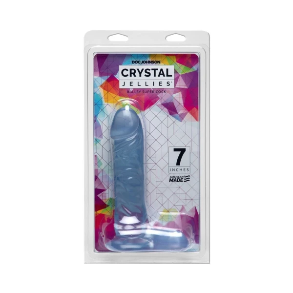 Crystal Jellies Ballsy Super C*ck 7 Inch - Clear