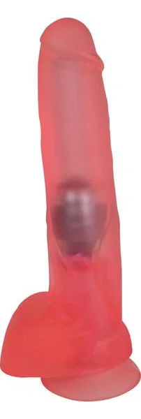 Sinful Pleasures Cock And Balls Vibrating 8 Inch Pink