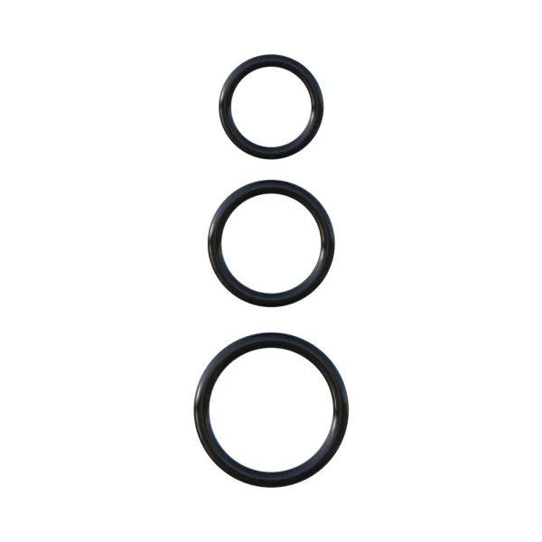 Fantasy C-Ringz Silicone 3 Ring Stamina Set Black