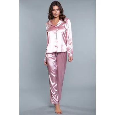 Tessa Satin Set Rose M
