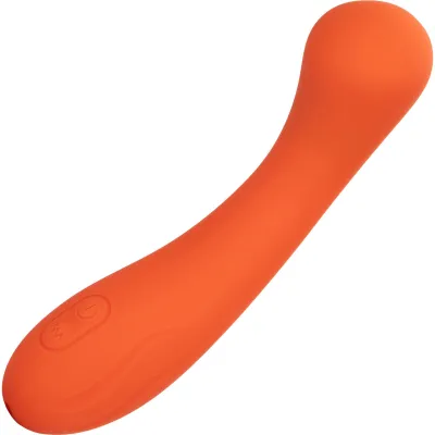 Stella Liquid Silicone G Wand Waterproof Rechargeable G Spot Vibrator By CalExotics Orange