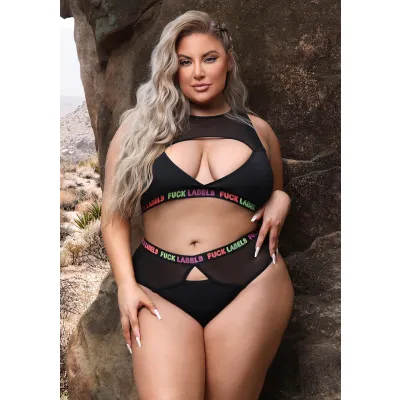 Fuck Labels Crop Top and High Waist Bottoms Queen Size