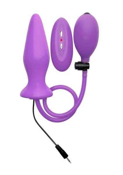 Inflatable Vibrating Silicone Plug - Purple -