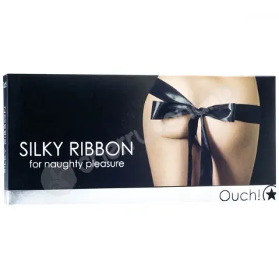 Ouch Black Silky Ribbon 1 7m