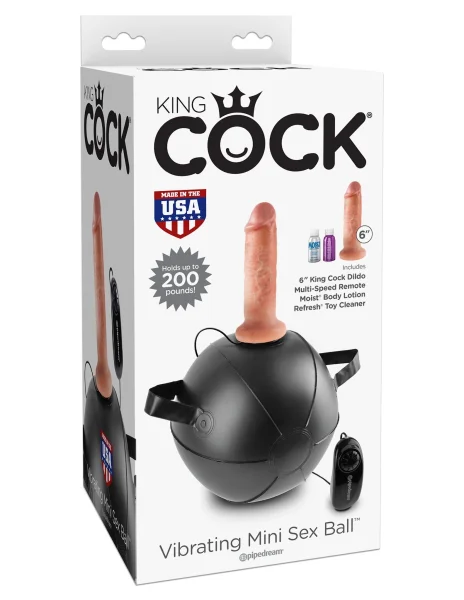 King Cock Vibrating Mini Sex Ball with 6 in Dildo