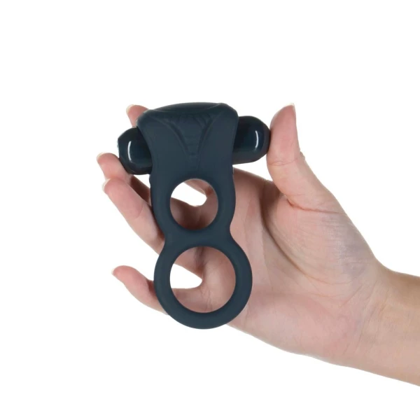 Lux Active Triad 4.5 In. Vibrating Dual Ring Silicone Black — image 9 of 14