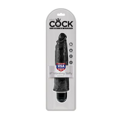 King Cock 8 In Vibrating Stiffy Black 8 Inch