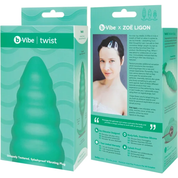 B-vibe Twist Texture Plug Green