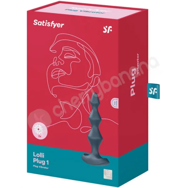 Satisfyer Lolli Plug 1 Grey 5.7" Vibrating Silicone Anal Beads