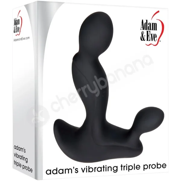 Adam & Eve Adam's Vibrating Triple Probe Black Prostate Massager