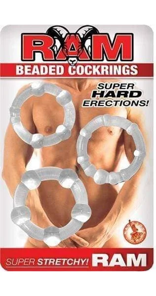 Ram Beaded Cockrings - Clear