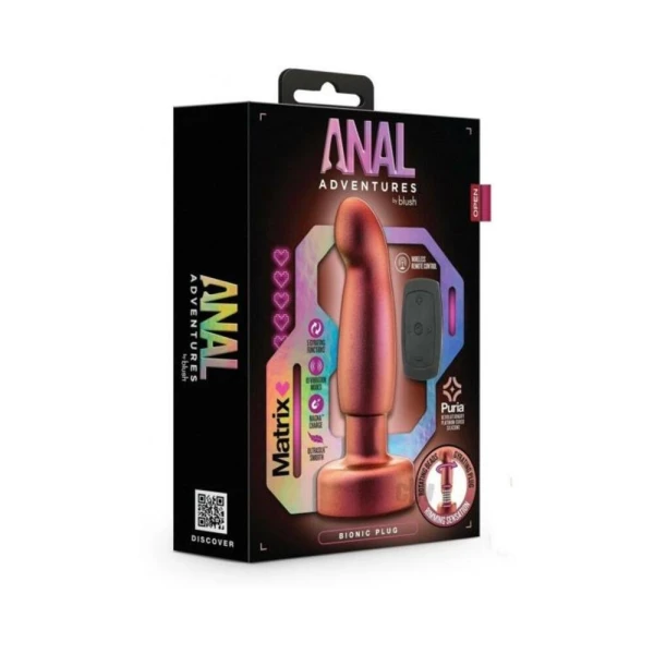 Butt Plugs: Anal Adventures Matrix Bionic Plug Cosmic With Remote Copper