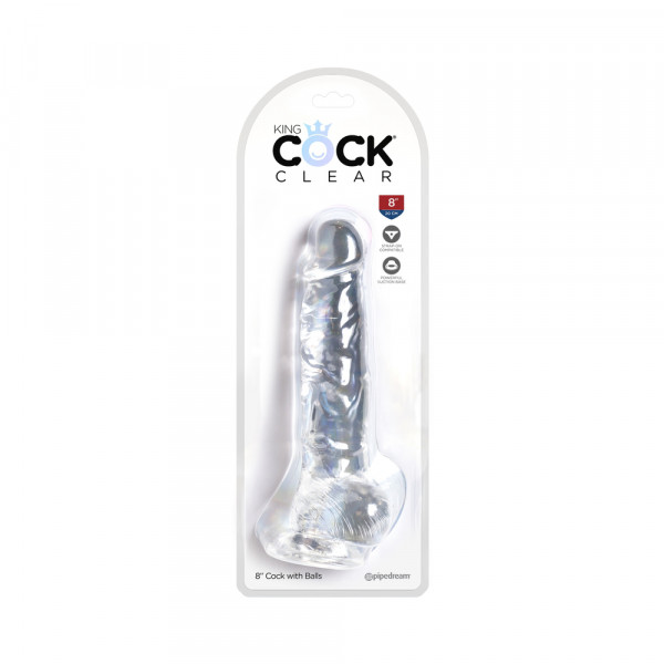 King Cock Clear 8in Cock With Balls