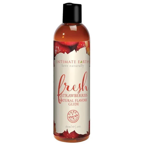 Intimate Earth Glide Strawberry Flavored Water-Based Lube | 2oz