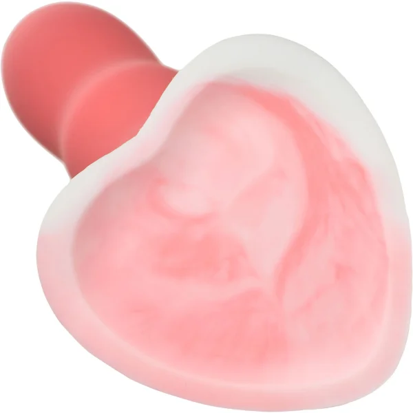 Simply Sweet Wavy 8" Silicone G-Spot Suction Cup Dildo - Pink & White