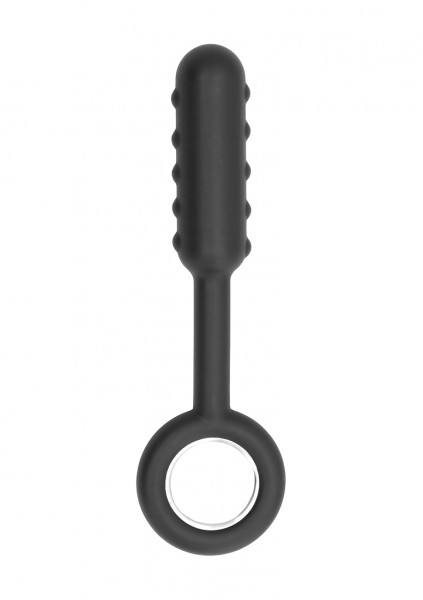 No. 61 - Dildo With Metal Ring - Black - Best Butt Plug