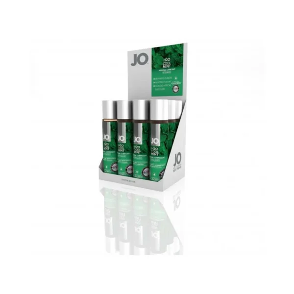 JO H2O Flavor Lube Cool Mint 1oz 12 count Display