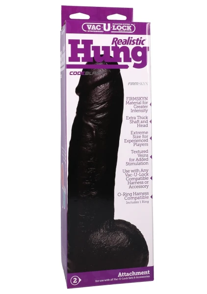 Doc Johnson Vac-U-Lock Realistic Hung 12" Cock - CodeBlack