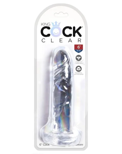 King Cock Clear Dildo With Balls - 6 Inch - 6 Inch