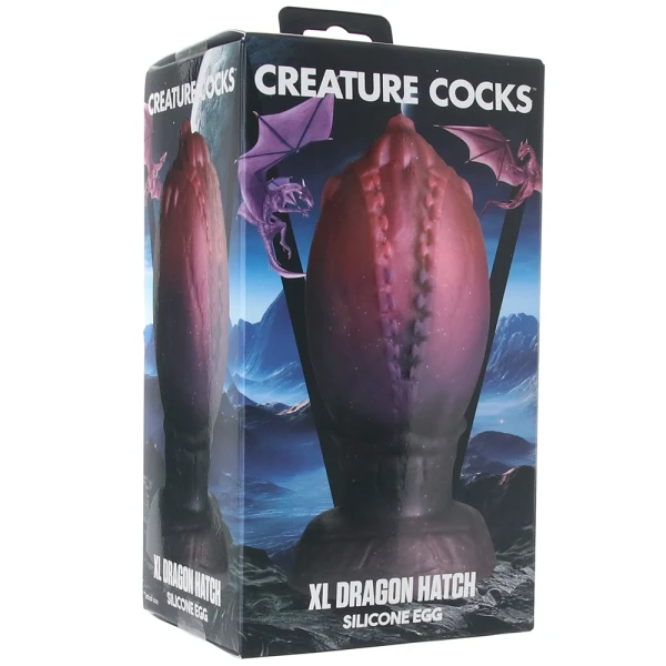 Dragon Hatch Silicone Egg 7" Butt Plug With Suction Cup By Creature Cocks - XL