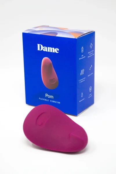 Dame Pom Flexible Palm Sized Vibrator - Plum
