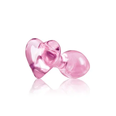 Crystal Heart Butt Plug Pink 3 4 Inch