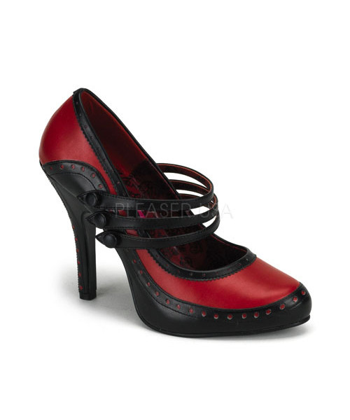 TEMPT-10 - 4 1/2" Heel 3 Strap Spectator Pump W/Concealed PF