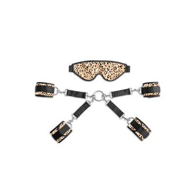 Bond Deluxe Cuff And Blindfold Kit Leopard