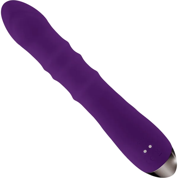 Playboy Pleasure Hop To It Waterproof Rechargeable Silicone Thrusting Rabbit Vibrator - Purple